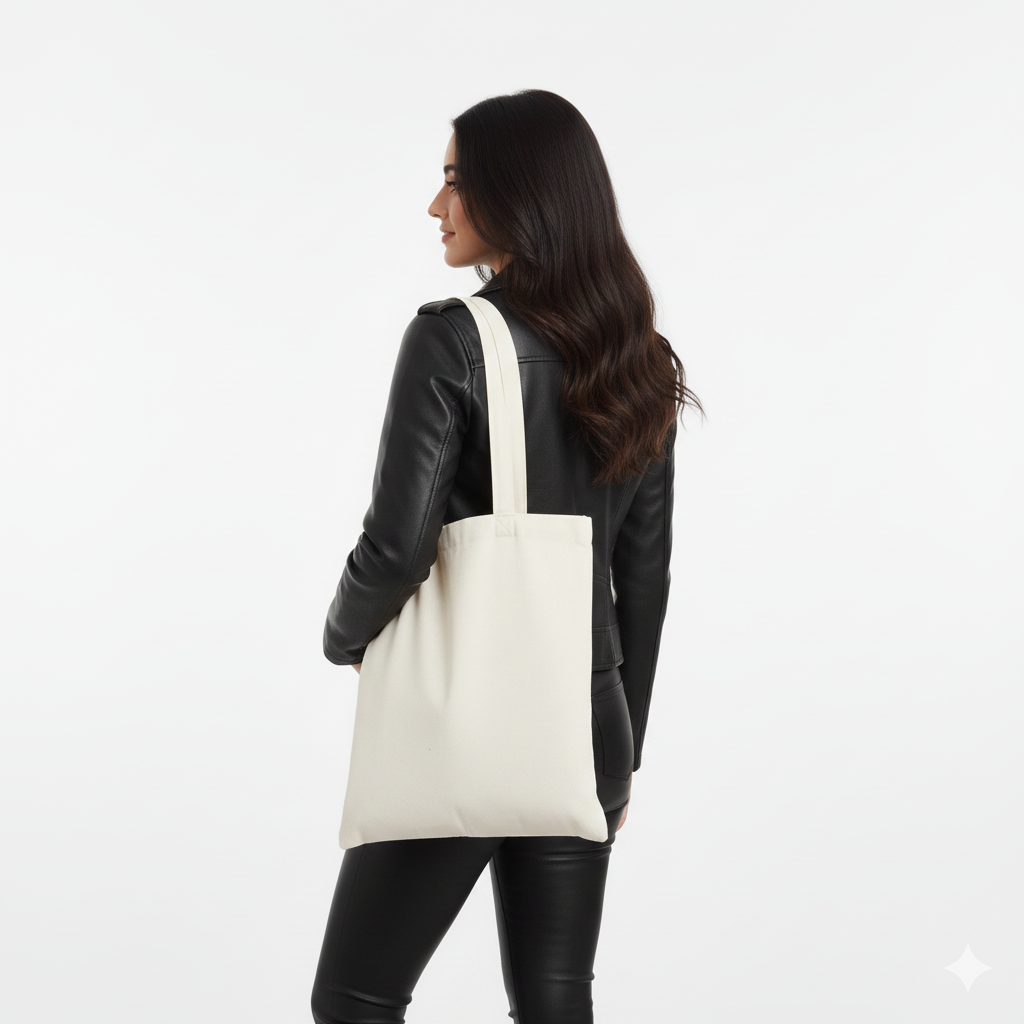 Cotton Tote Bag – Beige | 38 × 40 cm | 140 GSM | Pack of 12